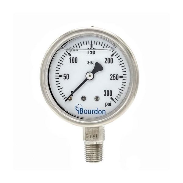 Bourdon 2 1/2 in. 0/300 PSI & BAR 1/4 in.LM MEX3-D51.S25/0133 - main